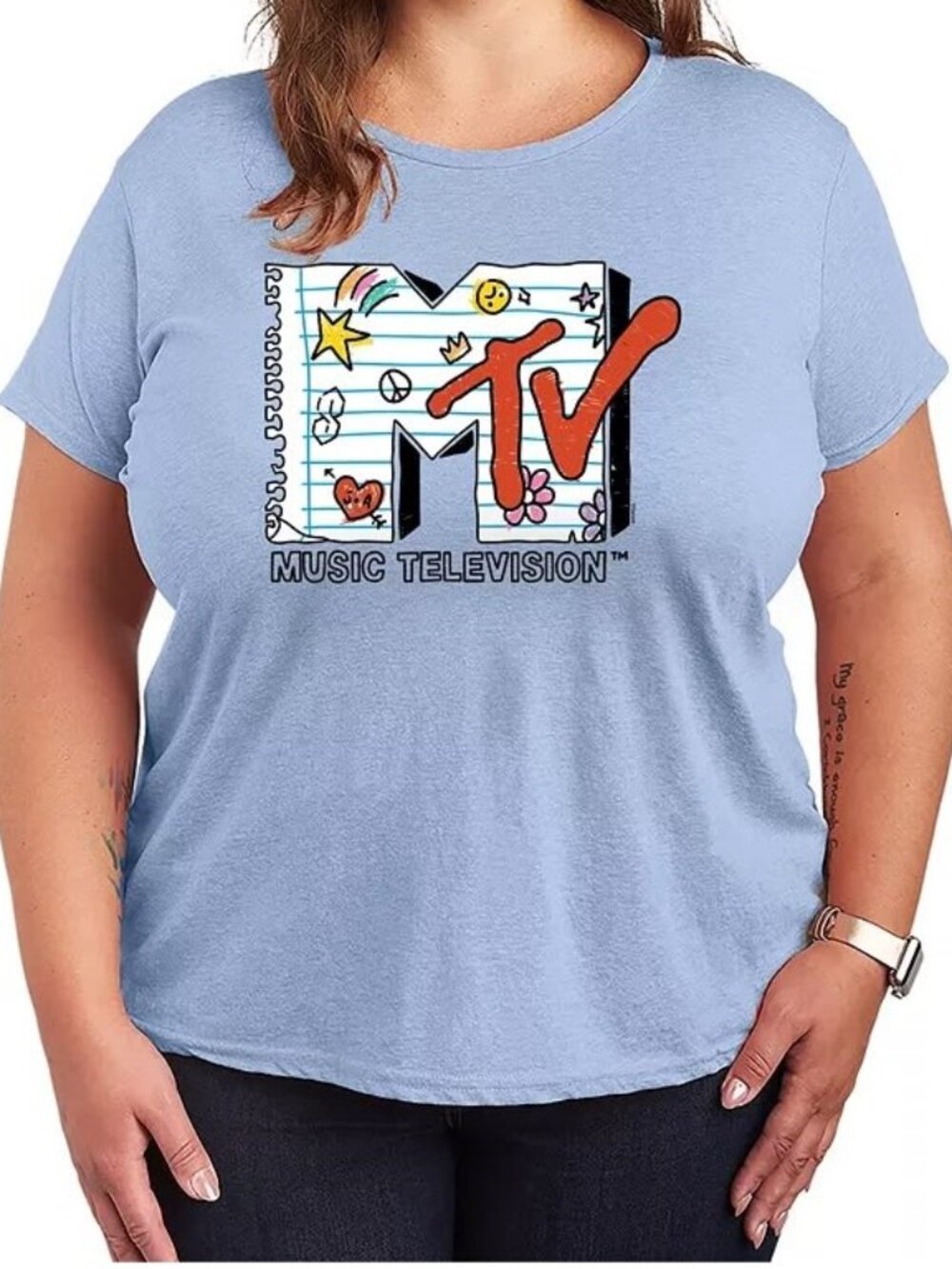 Plus Size MTV Notebook Logo Graphic T-Shirt, Women's 1X